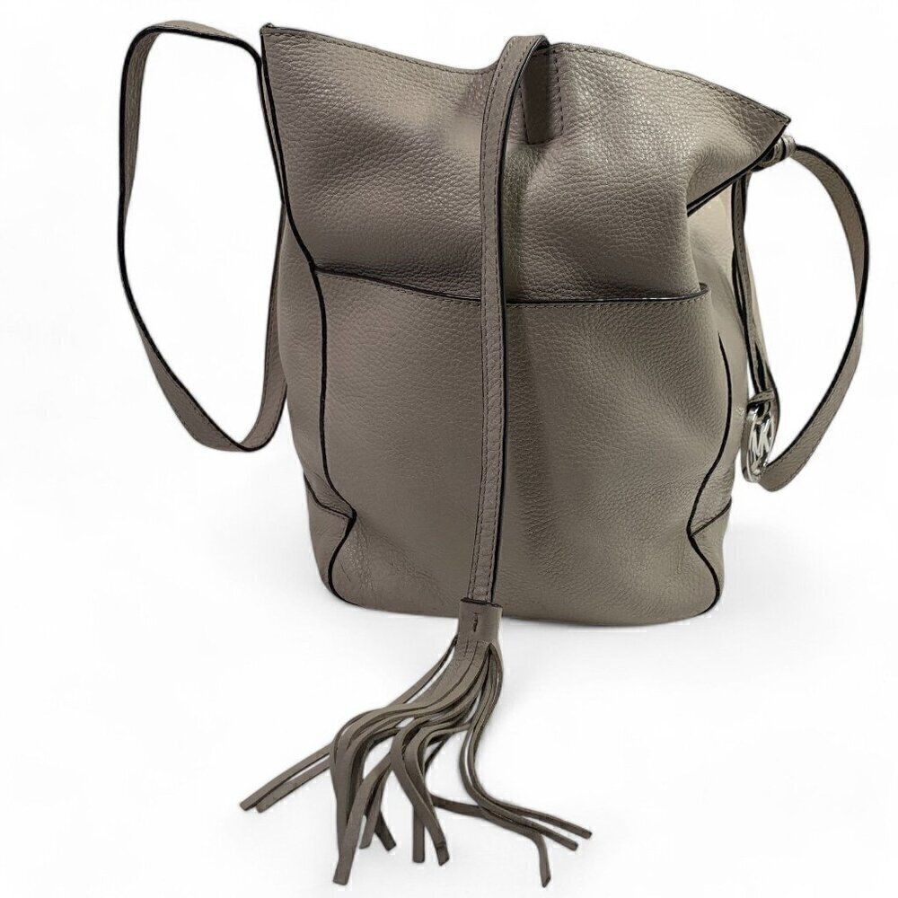 Michael Kors Ashbury Tote Shoulder Bag XL Removable Inner Pouch Beige Leather - Picture 12 of 16